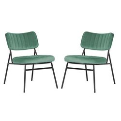 LeisureMod Marilane Velvet Accent Chair With Metal Frame ( Set of 2 ) - LeisureMod MA29BU2