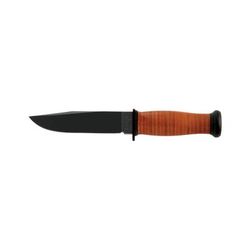 KA-BAR Knives Leather Handled Mark 1 Staright Edge Knife w/Leather Sheath Blue Ridge Exclusive Brown