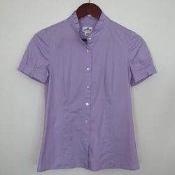 J. Crew Tops | J.Crew Sz2 Purple Short Sleeve Button Top | Color: Purple | Size: 2