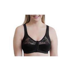 Plus Size Women's Front Closure Back Support Bandeau Bra by Rago in Black (Size 50 DD)