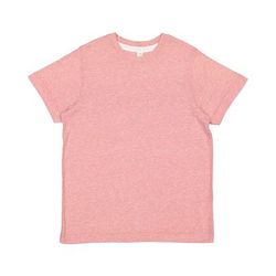 LAT 6191 Youth Harborside Melange Jersey T-Shirt in Mauvelous Mlange size Small | Cotton/Polyester Blend LA6191