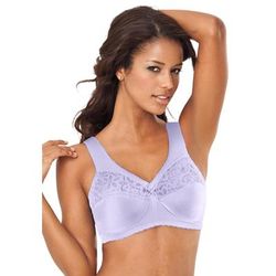 Plus Size Women's Magic Lift® Cotton Support Wireless Bra 1001 by Glamorise in Lilac (Size 56 F)