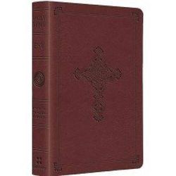 Esv Compact Trutone Bible - Antique Cross (Cranberry)