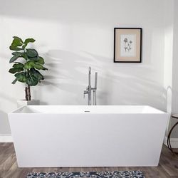Randolph Morris Jasmine 59 Inch Acrylic Double Ended Freestanding Tub RMBP37-59-PB