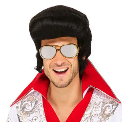 Perruque cheveux court "Rock'n'Roll", noir