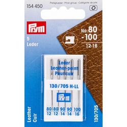 Prym Aiguilles machine à coudre pour cuir, 80 - 100, contenu : 5 pièces