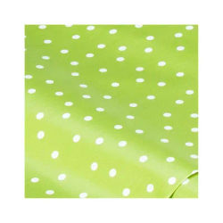Linge de table épongeable / toile cirée "pois", vert clair/blanc