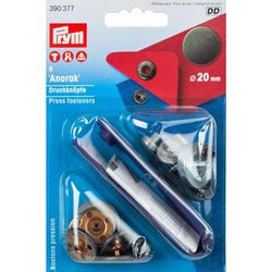 Prym Boutons pression pour anorak, 20 mm Ø, contenu : 6 pièces