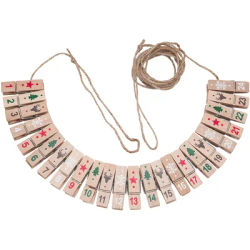Chiffres pour calendrier de l´Avent "pinces", rouge/blanc/vert/marron