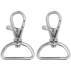 buttinette Fermoirs mousqueton, argenté, pour sangle de 25 mm, 2 pièces