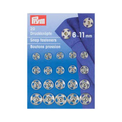 Prym Boutons pression en laiton, Ø 6-11 mm, 20 pièces