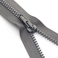 buttinette Fermeture à glissière en plastique de 5,8 mm, gris, séparable