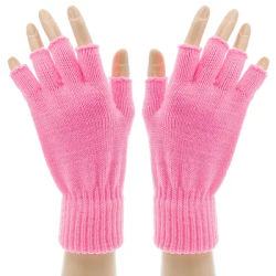 Mitaines en maille, rose