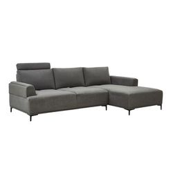 Pasargad Home Modern Lucca Sectional Sofa With Right Chaise & Push Back Function, Dark Grey - Pasargad Home CF-38L2G02R