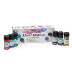 Kreul Peintures à effet marbré "métallique", 6 x 20 ml