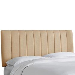 Wesley Channel Seam Headboard by Skyline Furniture in Linen Sandstone (Size TWIN)