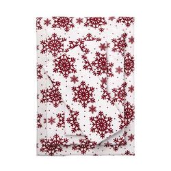 Cotton Flannel Print Sheet Set by BrylaneHome in Cranberry Snowflake (Size QUEEN)