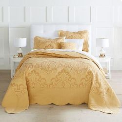 Amelia Bedspread by BrylaneHome in Honey Gold (Size FULL)