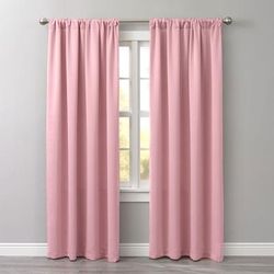 Wide Width BH Studio Room-Darkening Rod-Pocket Panel by BH Studio in Pale Rose (Size 54" W 95" L) Window Curtain