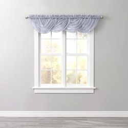 BH Studio Sheer Voile Toga Valance by BH Studio in Slate Window Curtain