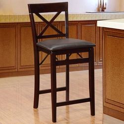 Triena X Back Folding Counter Stool by Linon Home Décor in Espresso