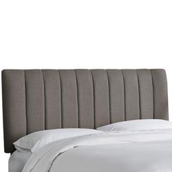 Wesley Channel Seam Headboard by Skyline Furniture in Linen Grey (Size TWIN)