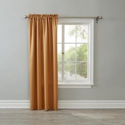 Wide Width BH Studio Room-Darkening Rod-Pocket Panel by BH Studio in Gold (Size 54" W 63" L) Window Curtain