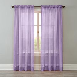 Wide Width BH Studio Crushed Voile Rod-Pocket Panel by BH Studio in Lilac (Size 51" W 72" L) Window Curtain