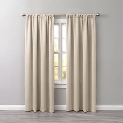Wide Width BH Studio Room-Darkening Rod-Pocket Panel by BH Studio in Taupe (Size 54" W 84" L) Window Curtain
