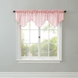 BH Studio Sheer Voile Ascot Valance by BH Studio in Pale Rose Window Curtain
