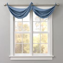 BH Studio Room-Darkening Waterfall Grommet Valance by BH Studio in Smoke Blue Window Curtain