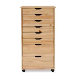 Croghan Eight Drawer Rolling Storage Cart by Linon Home Décor in Natural