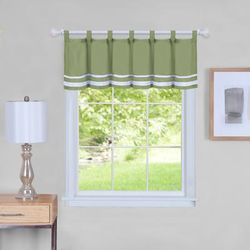 Wide Width Dakota Window Curtain Valance 58" x 14" by Achim Home Décor in Green (Size 58" W 14" L)