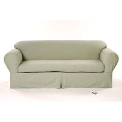 Twill 2-Pc. Slipcover by Classic Slip Covers, Inc. by Classic Slipcovers in Sage (Size CHAIR)