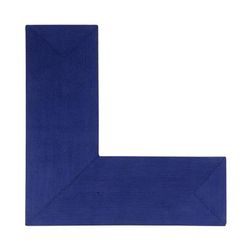 Alpine Braid Collection Reversible Indoor Area Rug in Vibrant Colors, 24" x 48" x 48" L-Shape by Better Trends in Navy Solid (Size 24X48X48 LS)