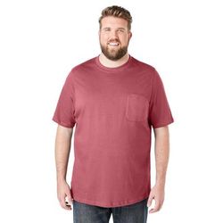 Men's Big & Tall Heavyweight Pocket Crewneck T-Shirt by Boulder Creek in Dark Salmon (Size 8XL)