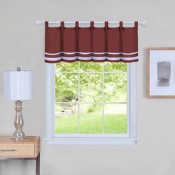 Wide Width Dakota Window Curtain Valance 58" x 14" by Achim Home Décor in Burgundy (Size 58" W 14" L)