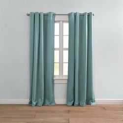Wide Width BH Studio Room-Darkening Grommet Panel by BH Studio in Seaglass (Size 54" W 84" L) Window Curtain