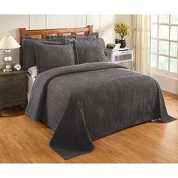Better Trends Jullian Collection in Bold Stripes Design Bedspread by Better Trends in Gray (Size FULL/DOUBLE)