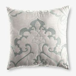 Amelia Square Pillow by BrylaneHome in Ivory Seaglass
