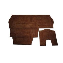 Waterford 4-Pc. Bath Rug Set Blue by Home Weavers Inc in Chocolate (Size 4 RUG SET)