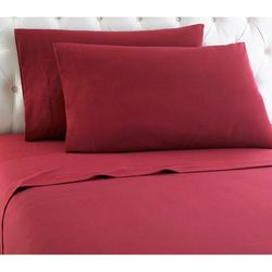 Micro Flannel® Solid Wine Flannel Sheet Set by Shavel Home Products in Wine (Size TWIN)