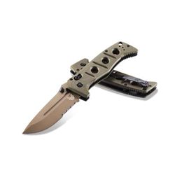 Benchmade Sibert Adamas Axis Stud Folding Knife 3.82in CPM-CruWear Steel Drop Point Serrated Flat Earth Coated Blade Contoured G-10 Handle 275SFE-2