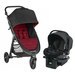 Baby Jogger City Mini GT2 Single Stroller + City Go Infant Car Seat Travel System Bundle - Ember/Cha