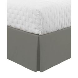 Luxury Hotel Classic Tailored 14" Drop Silver Bed Skirt by Levinsohn Textiles in Silver (Size QUEEN)