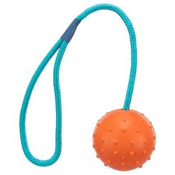 3x Trixie Rubber Ball with Throwing Handle Dog Toy