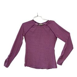 Athleta Tops | Athleta Gardenia Grove Rash Stripe Ls Top Size S | Color: Purple/White | Size: S