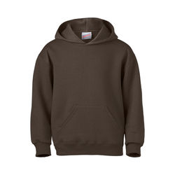 Soffe B9289 Youth Classic Hooded Sweatshirt in Brown size Small | Cotton Polyester