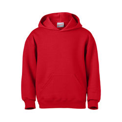 Soffe B9289 Youth Classic Hooded Sweatshirt in Red size Large | Cotton Polyester
