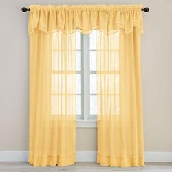 BH Studio Sheer Voile Layered Valance by BH Studio in Daffodil Window Curtain